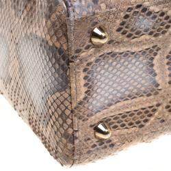 Pre Owned حقيبة ديور ليدي ديور جلد ثعبان بيج كبيرة