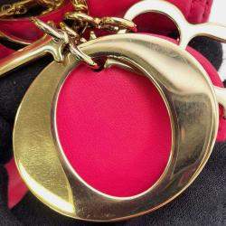 Pre Owned Dior  Pink Leather Medium Lady Dior Cannage Satchel Bag 