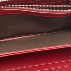 Dior Red Cannage Patent Leather Lady Dior Zip Around Wallet