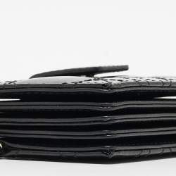 Pre Owned Dior Black Cannage Patent Leather Lady Dior 5 Gusset Card Holder