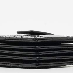 Pre Owned Dior Black Cannage Patent Leather Lady Dior 5 Gusset Card Holder