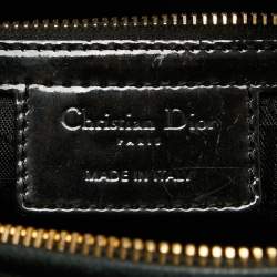 Pre Owned Dior Black Cannage Patent Leather Large Lady Dior Tote