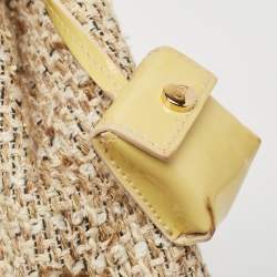 Pre Owned Dior Gold/Beige Tweed Medium Miss Dior Flap Bag