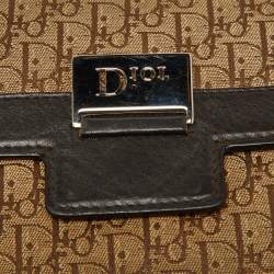 Dior Beige/Brown Oblique Canvas and Leather Flap Continental Wallet