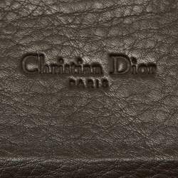 Dior Beige/Brown Oblique Canvas and Leather Flap Continental Wallet