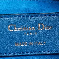 Pre Owned Dior Blue Leather Mini Mosaic of Mirrors Lady Dior Tote