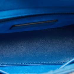 Pre Owned Dior Blue Leather Mini Mosaic of Mirrors Lady Dior Tote