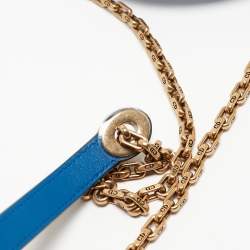 Pre Owned Dior Blue Leather Mini Mosaic of Mirrors Lady Dior Tote