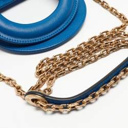 Pre Owned Dior Blue Leather Mini Mosaic of Mirrors Lady Dior Tote