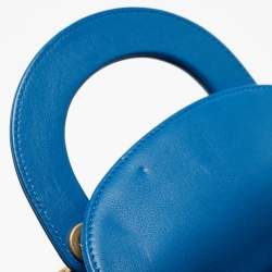 Pre Owned Dior Blue Leather Mini Mosaic of Mirrors Lady Dior Tote