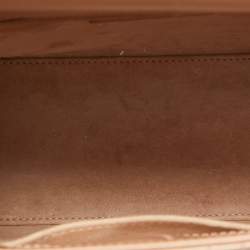 Pre Owned Dior Dusty Pink Cannage Patent Leather Medium Lady Dior Tote