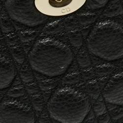 Pre Owned Dior Black Cannage Leather Medium Soft Lady Dior Tote