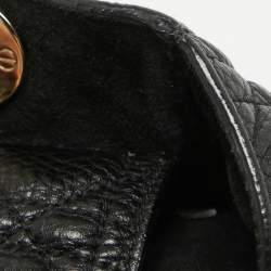 Pre Owned Dior Black Cannage Leather Medium Soft Lady Dior Tote