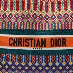 Pre Owned Dior Multicolor Embroidered Canvas Large Book Tote