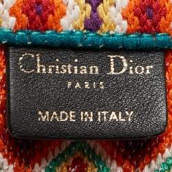 Pre Owned Dior Multicolor Embroidered Canvas Large Book Tote