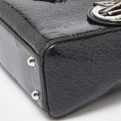Dior Deep Green Crackled Leather Mini Chain Lady Dior Tote