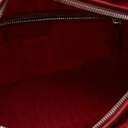 Pre Owned Dior Red Cannage Patent Leather Large Lady Dior Tote