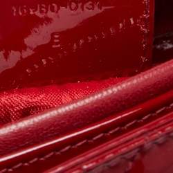 Pre Owned Dior Red Cannage Patent Leather Large Lady Dior Tote