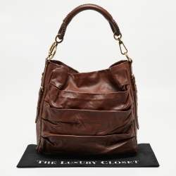 Pre Owned Dior Dark Brown Leather Libertine Hobo