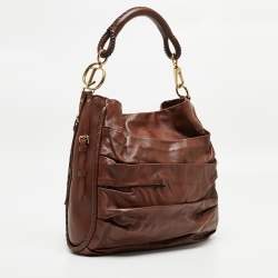 Pre Owned Dior Dark Brown Leather Libertine Hobo