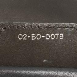 Pre Owned Dior Dark Grey Leather Small Demi Lune Flap Bag