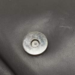 Pre Owned Dior Dark Grey Leather Small Demi Lune Flap Bag