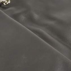 Pre Owned Dior Dark Grey Leather Small Demi Lune Flap Bag