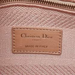 Pre Owned Dior Pink Cannage Embroidered Canvas Medium Lady D-Lite Tote
