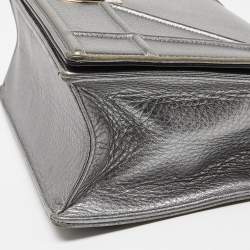 Pre Owned Dior Metallic Leather Medium Diorama Flap Shoulder Bag