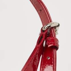 Pre Owned Dior Red Cannage Patent Leather Mini Lady Dior Tote
