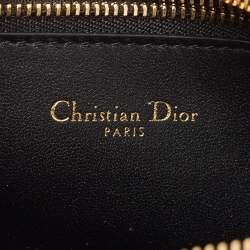 Pre Owned Dior Black Cannage Leather Caro Double Pouch Bag