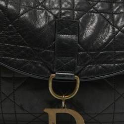 Dior Black Cannage Leather Flap Shoulder Bag