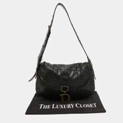 Dior Black Cannage Leather Flap Shoulder Bag