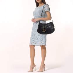 Dior Black Cannage Leather Flap Shoulder Bag