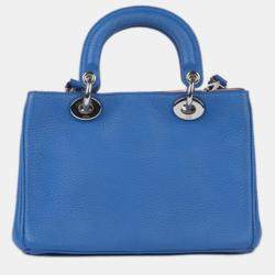 Dior diorissimo mini  electric blue grained calf leather SHW small Bag