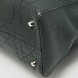 Pre Owned Dior Dark Green Cannage Leather Large Ultradior Tote