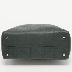 Pre Owned Dior Dark Green Cannage Leather Large Ultradior Tote