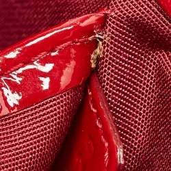 Pre Owned Dior Red Cannage Patent Leather Lady Dior Chain Clutch