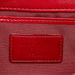 Pre Owned Dior Red Cannage Patent Leather Lady Dior Chain Clutch