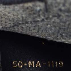 Pre Owned Dior Blue Oblique  Embroidered Denim Mini Book Tote