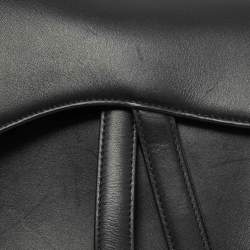 Pre Owned Dior Black Leather Saddle Bag