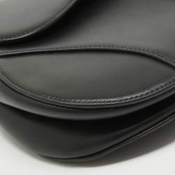 Pre Owned Dior Black Leather Saddle Bag