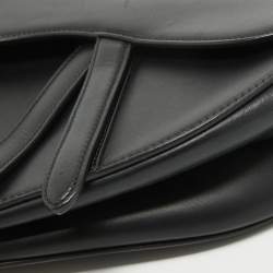 Pre Owned Dior Black Leather Saddle Bag