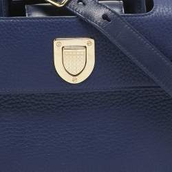 Pre Owned Dior Blue Leather Mini Diorever Top Handle Bag