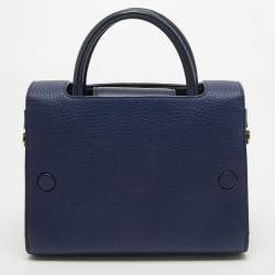 Pre Owned Dior Blue Leather Mini Diorever Top Handle Bag