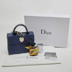 Pre Owned Dior Blue Leather Mini Diorever Top Handle Bag