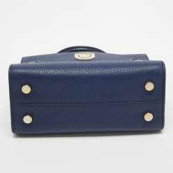 Pre Owned Dior Blue Leather Mini Diorever Top Handle Bag