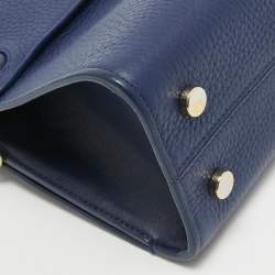Pre Owned Dior Blue Leather Mini Diorever Top Handle Bag
