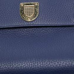 Pre Owned Dior Blue Leather Mini Diorever Top Handle Bag