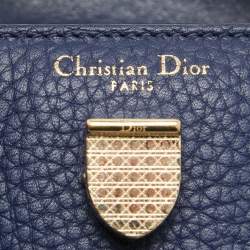 Pre Owned Dior Blue Leather Mini Diorever Top Handle Bag